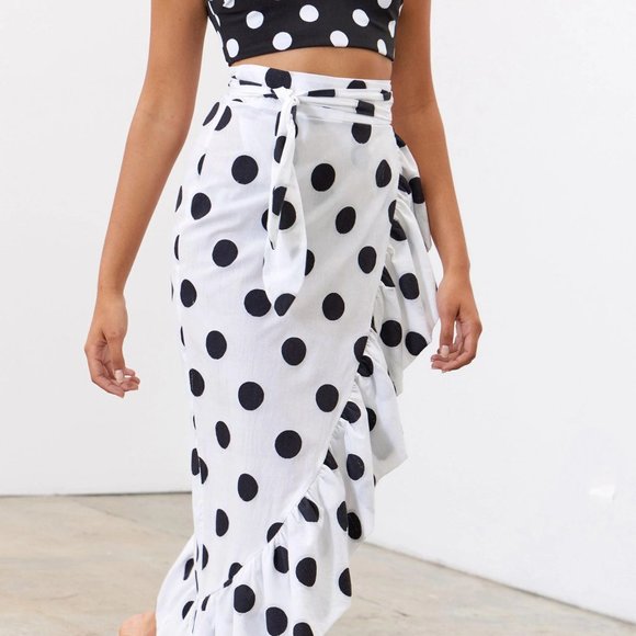MARA HOFFMAN Eavan Polka Dot Ruffle-Hem Skirt - Picture 2 of 8